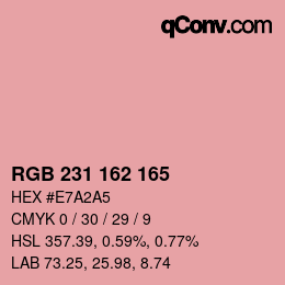 Color code: RGB 231 162 165 | qconv.com