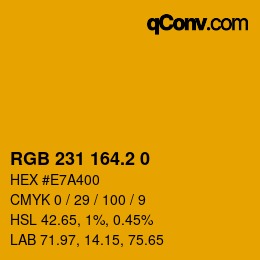 カラーコード: RGB 231 164.2 0 | qconv.com