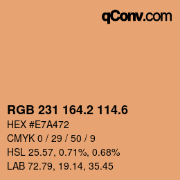 カラーコード: RGB 231 164.2 114.6 | qconv.com
