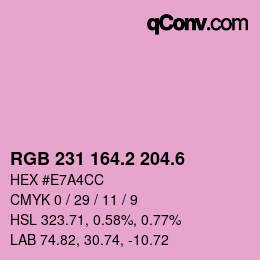 カラーコード: RGB 231 164.2 204.6 | qconv.com