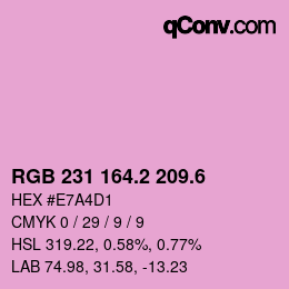 カラーコード: RGB 231 164.2 209.6 | qconv.com