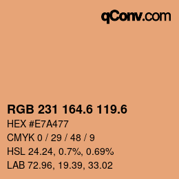 カラーコード: RGB 231 164.6 119.6 | qconv.com