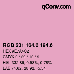 カラーコード: RGB 231 164.6 194.6 | qconv.com