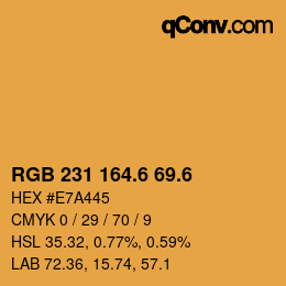 カラーコード: RGB 231 164.6 69.6 | qconv.com