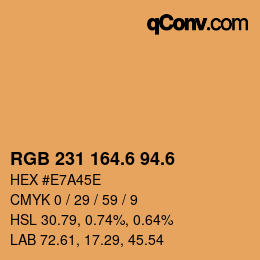 カラーコード: RGB 231 164.6 94.6 | qconv.com