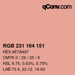 颜色代码: RGB 231 164 151 | qconv.com