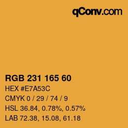 颜色代码: RGB 231 165 60 | qconv.com
