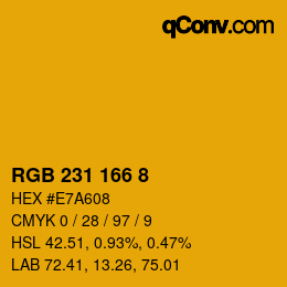 カラーコード: RGB 231 166 8 | qconv.com