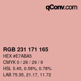 カラーコード: RGB 231 171 165 | qconv.com
