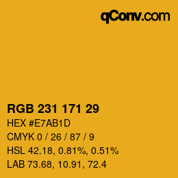 カラーコード: RGB 231 171 29 | qconv.com