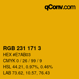 カラーコード: RGB 231 171 3 | qconv.com