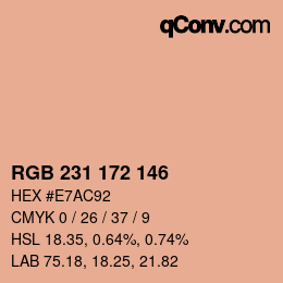 カラーコード: RGB 231 172 146 | qconv.com
