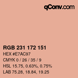 Color code: RGB 231 172 151 | qconv.com