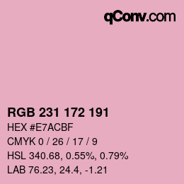 カラーコード: RGB 231 172 191 | qconv.com