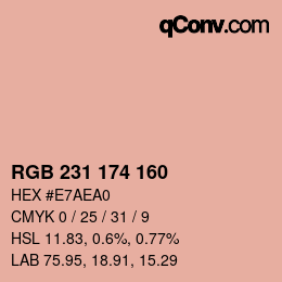 Color code: RGB 231 174 160 | qconv.com