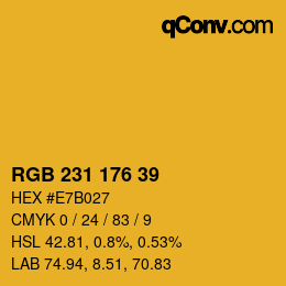 カラーコード: RGB 231 176 39 | qconv.com