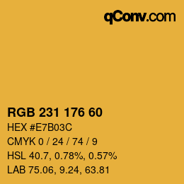 颜色代码: RGB 231 176 60 | qconv.com