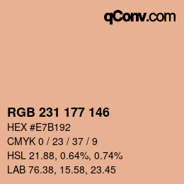 Color code: RGB 231 177 146 | qconv.com