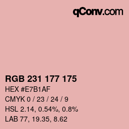 カラーコード: RGB 231 177 175 | qconv.com