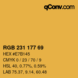 Color code: RGB 231 177 69 | qconv.com