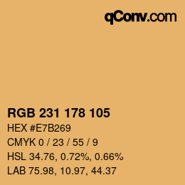Color code: RGB 231 178 105 | qconv.com