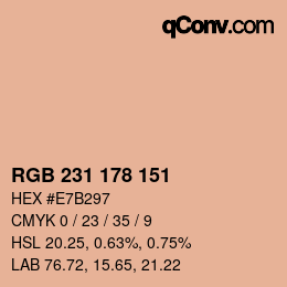 Farbcode: RGB 231 178 151 | qconv.com