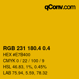 カラーコード: RGB 231 180.4 0.4 | qconv.com