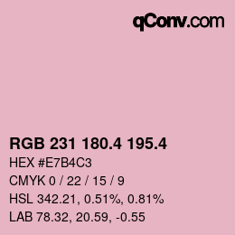 カラーコード: RGB 231 180.4 195.4 | qconv.com