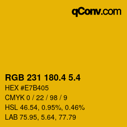 カラーコード: RGB 231 180.4 5.4 | qconv.com