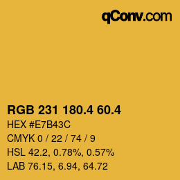 カラーコード: RGB 231 180.4 60.4 | qconv.com