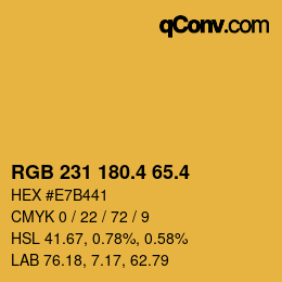 カラーコード: RGB 231 180.4 65.4 | qconv.com
