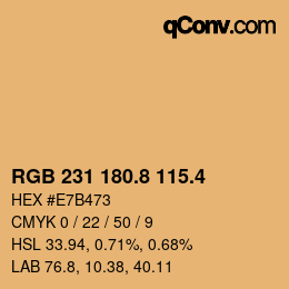 カラーコード: RGB 231 180.8 115.4 | qconv.com