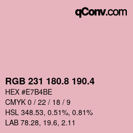 カラーコード: RGB 231 180.8 190.4 | qconv.com