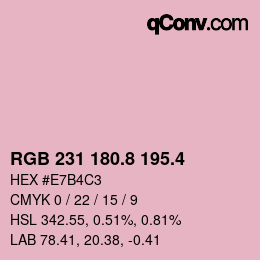 カラーコード: RGB 231 180.8 195.4 | qconv.com
