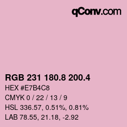 カラーコード: RGB 231 180.8 200.4 | qconv.com