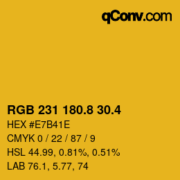 カラーコード: RGB 231 180.8 30.4 | qconv.com