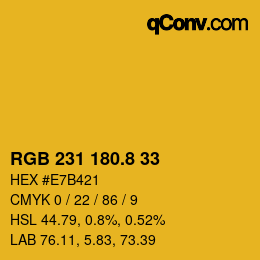 Color code: RGB 231 180.8 33 | qconv.com