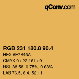 カラーコード: RGB 231 180.8 90.4 | qconv.com