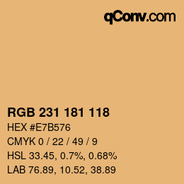 カラーコード: RGB 231 181 118 | qconv.com