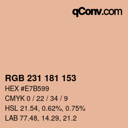 Color code: RGB 231 181 153 | qconv.com