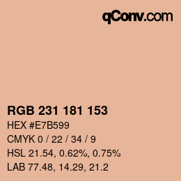 カラーコード: RGB 231 181 153 | qconv.com