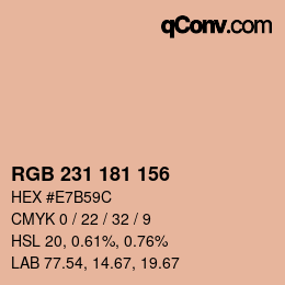 カラーコード: RGB 231 181 156 | qconv.com