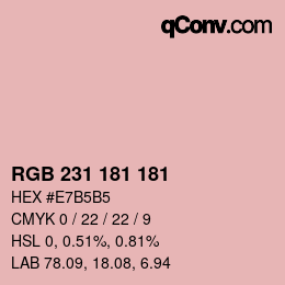 Color code: RGB 231 181 181 | qconv.com