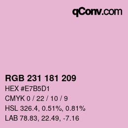 カラーコード: RGB 231 181 209 | qconv.com