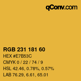 カラーコード: RGB 231 181 60 | qconv.com