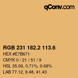カラーコード: RGB 231 182.2 113.6 | qconv.com