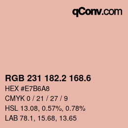 カラーコード: RGB 231 182.2 168.6 | qconv.com