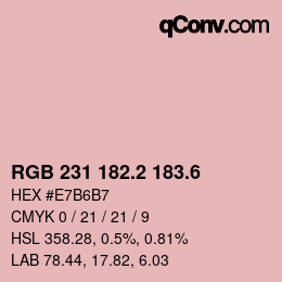 カラーコード: RGB 231 182.2 183.6 | qconv.com