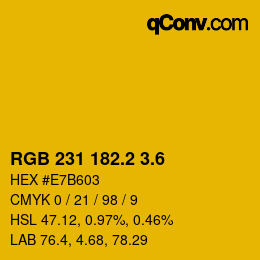 カラーコード: RGB 231 182.2 3.6 | qconv.com