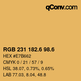 カラーコード: RGB 231 182.6 98.6 | qconv.com